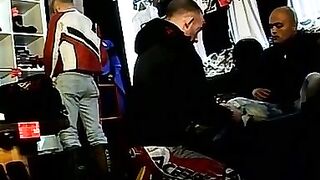 Muscle hunks hardcore threesome bondage spanking and pissing