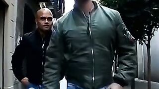 Muscle hunks hardcore threesome bondage spanking and pissing