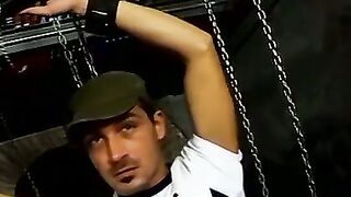 Muscle hunks hardcore threesome bondage spanking and pissing