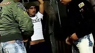 Muscle hunks hardcore threesome bondage spanking and pissing