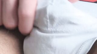 Tattooed twink Axel masturbates solo while watching porn