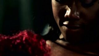 Hot ebony chicks Chanell and Daisy fuck hard in the cottage