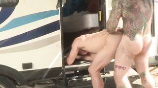 Sexy hunk Donnie Argento gets hardcore ass fucked doggystyle