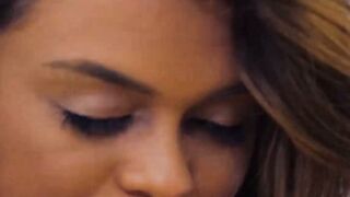 Tanned babes Kylie Lebeau and Destiny Cruz engage in in intense scissoring