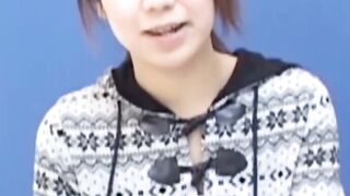 Japanese babe with big tits is pissing while being watched