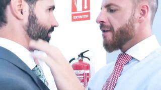 Bearded businessman Dani Robles fucked raw by kinky doctor