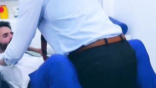 Bearded businessman Dani Robles fucked raw by kinky doctor