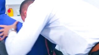 Bearded businessman Dani Robles fucked raw by kinky doctor