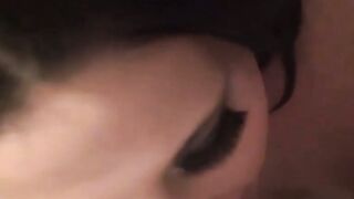 English hottie swallows cum after having her pussy rammed