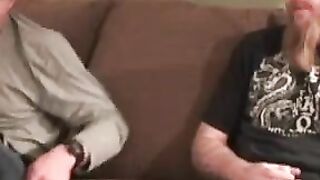 Kinky mature senior swallows rock hard cock from young hunk