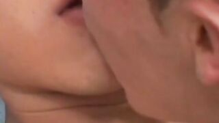 Slender twink fucks his latino boyfriend with his hard cock