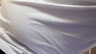 Fat dude shows his dick sucking technique in glory hole room