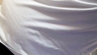 Fat dude shows his dick sucking technique in glory hole room