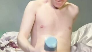 Kinky toys addicted teen Conor Rey masturbates in hot solo