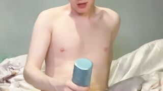 Kinky toys addicted teen Conor Rey masturbates in hot solo