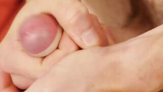 Slim twink Caspar Juarsson masturbates with his cock