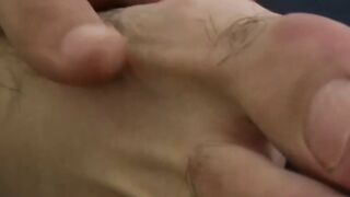 Sexy bare feet gay Geo Reigns masturbates his rock hard cock