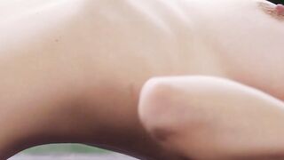 Cutie with a small petite body explores it gently outside