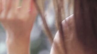 Cutie with a small petite body explores it gently outside