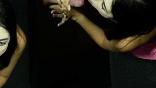 Naughty Anna Cummings blows a BBC and eats warm cum