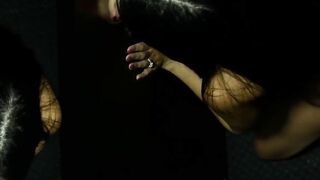 Naughty Anna Cummings blows a BBC and eats warm cum