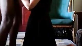 Amateur Asian Woman in Interracial Encounter with Black Man