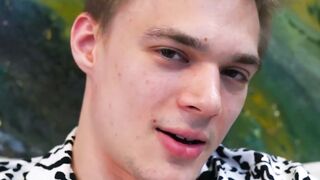 Handsome Russian hottie Time Deen masturbates solo on cam