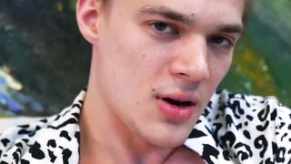 Handsome Russian hottie Time Deen masturbates solo on cam