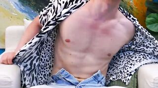 Handsome Russian hottie Time Deen masturbates solo on cam