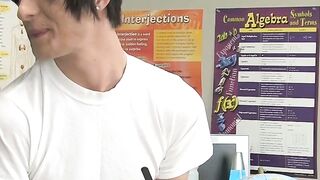 Tattooed Dayn Murphy pounded hard doggystyle in new school