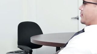 Three hunky colleagues are anal fucking in the game room