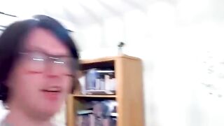 Chubby British hottie sprayed with cum after masturbating