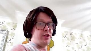 Chubby British hottie sprayed with cum after masturbating