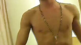 Horny and skinny hot twink wanking his big strong dick
