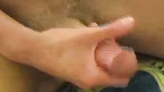 Horny and skinny hot twink wanking his big strong dick