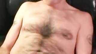 Throbbing cock senior jerking off before a massive cumshot