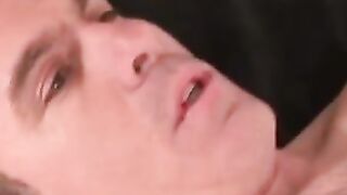Throbbing cock senior jerking off before a massive cumshot