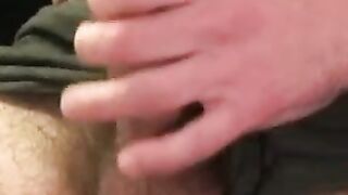 Throbbing cock senior jerking off before a massive cumshot