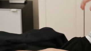 Young blond jock touches his feet while masturbating solo