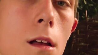 Cute young amateur Mikolaj moans during kinky masturbation