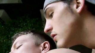 Twink Joey Perelli and sexy Micah Andrews outdoor sex fun