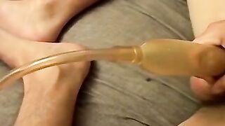 Tyler Ydrek plays with a dick pump and his sexy toes