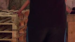 Mature master dominates a younger man and restrains his cock