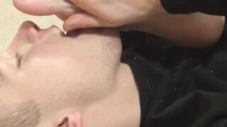 Kinky teens Moonek and Tristan toe suck after hot blowjob