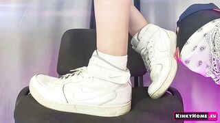 THE POWER OF SNEAKERS - Feet bondage, Trampling, Sub, Fake-Dick,