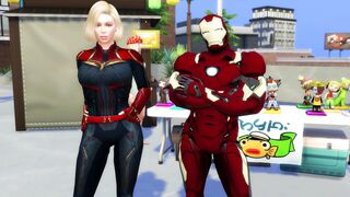Captain Marvel Plowed by Iron Man Marvel Porn