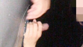 Lovers enjoing glory hole at the club, she love take