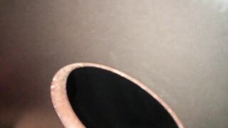Lovers enjoing glory hole at the club, she love take