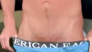 Hot straight Jake Woods masturbates and sprayed a mega cum shot
