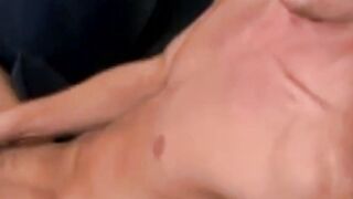 Hot straight Jake Woods masturbates and sprayed a mega cum shot